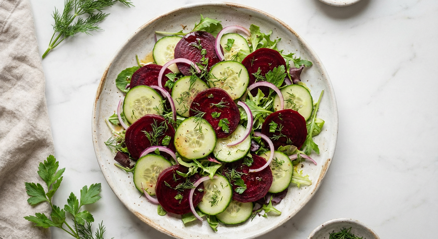 Fresh Cucumber and Beetroot Salad