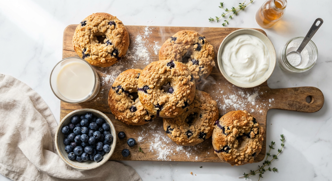 Vegan Blueberry Muffin Bagels