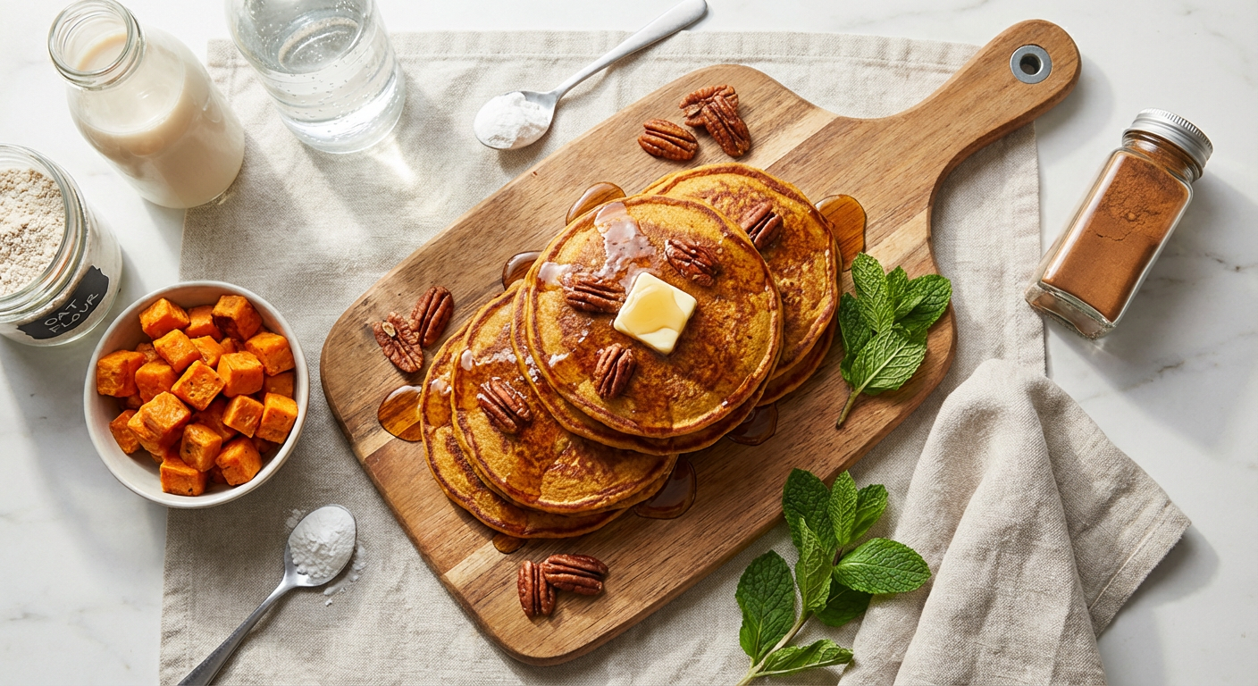 Fluffy Vegan Sweet Potato Pancakes