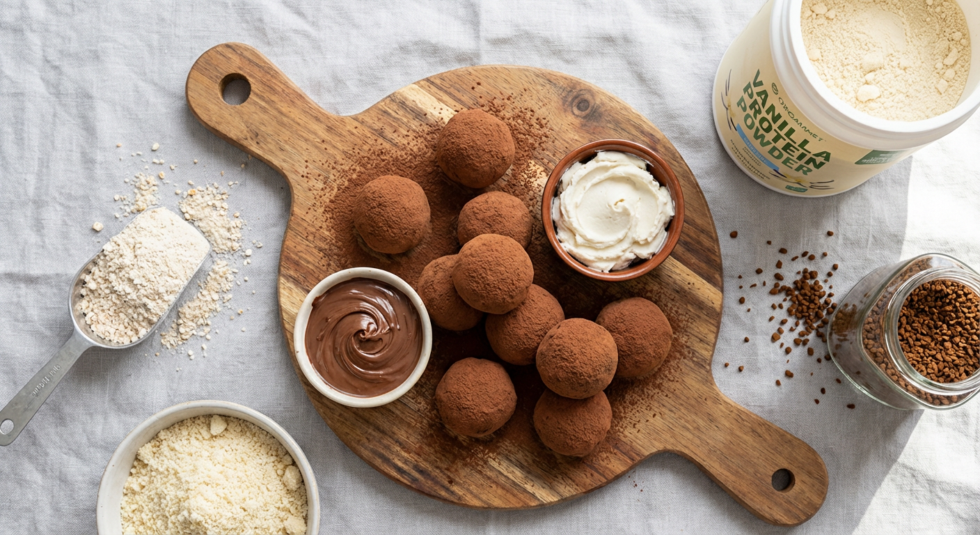 Vegan Tiramisu Protein Balls