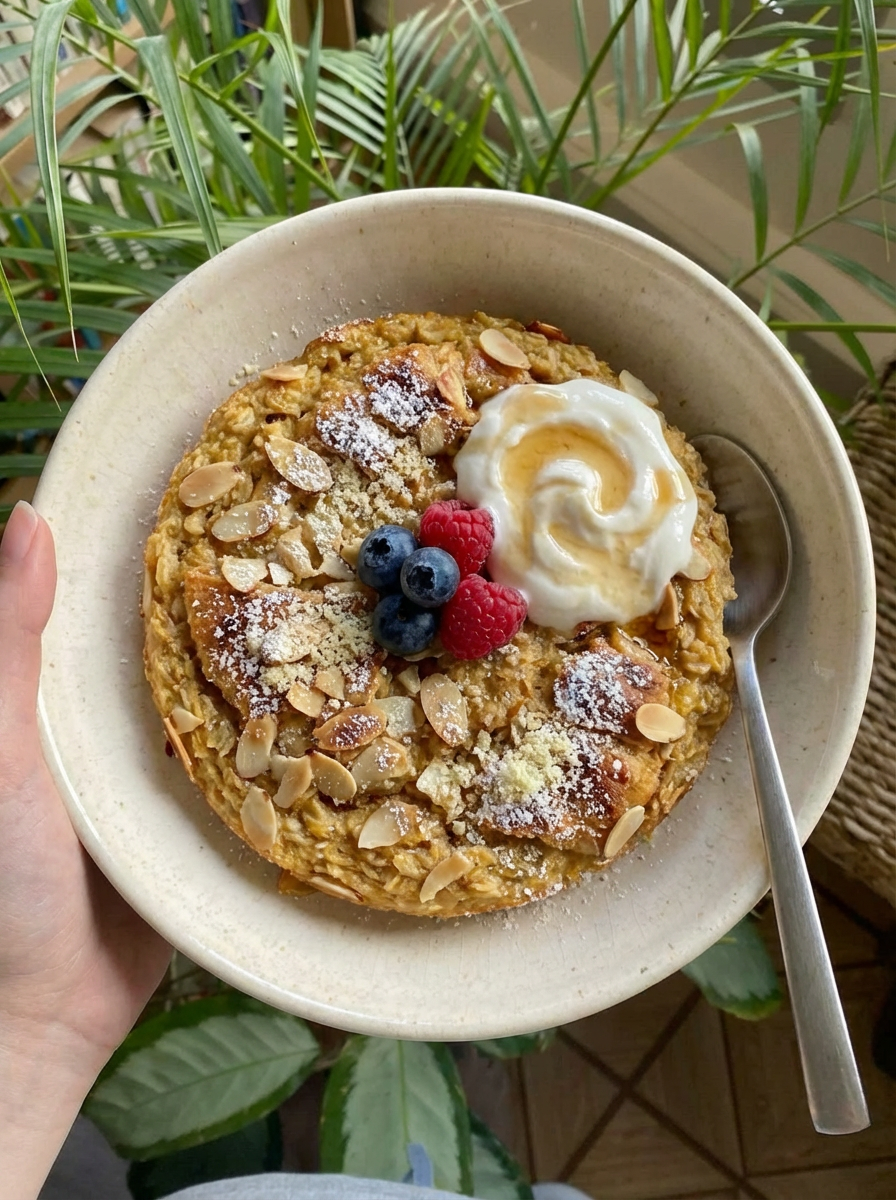 Almond Croissant Baked Oatmeal