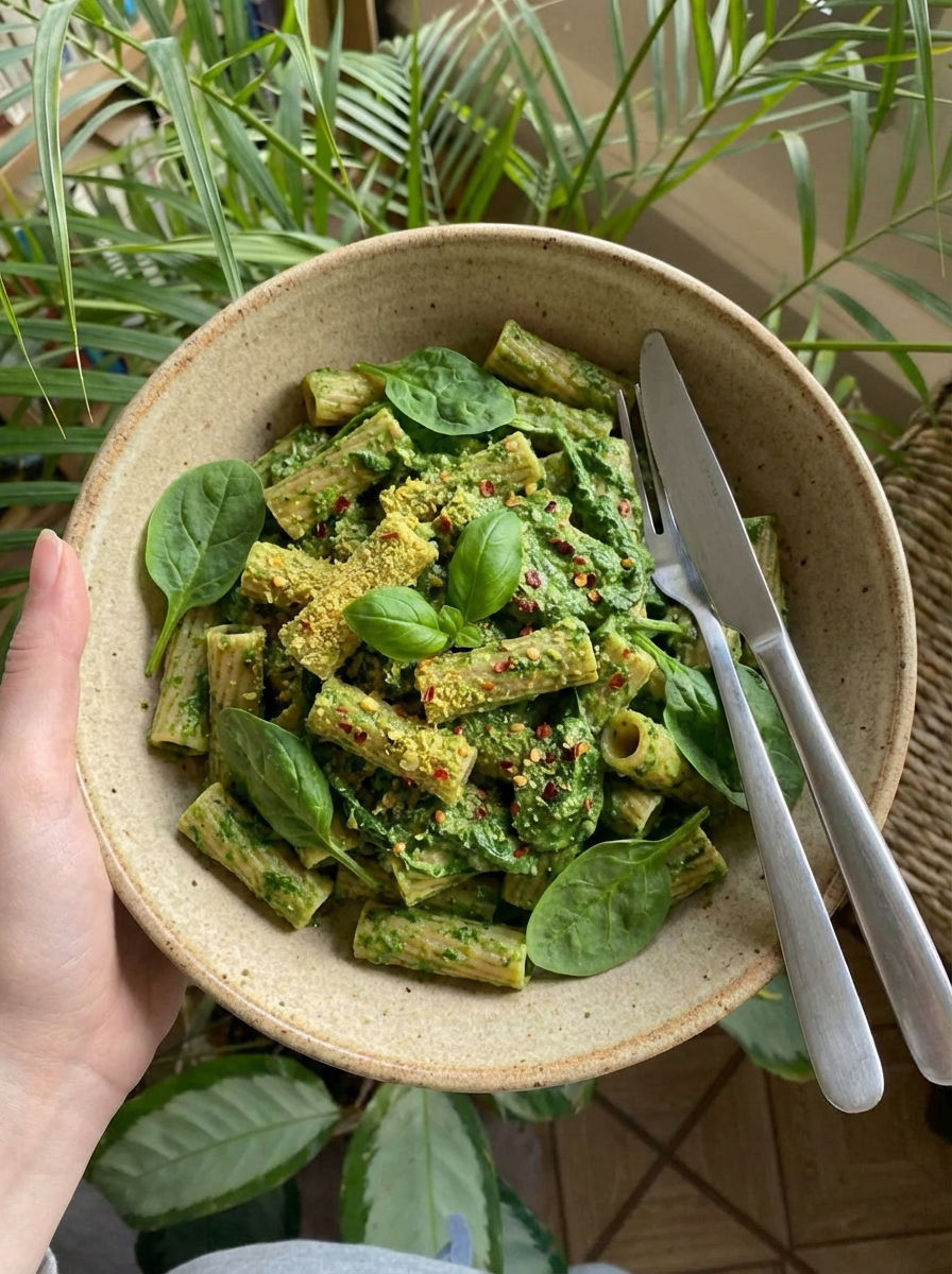 Creamy Spinach Basil Pasta