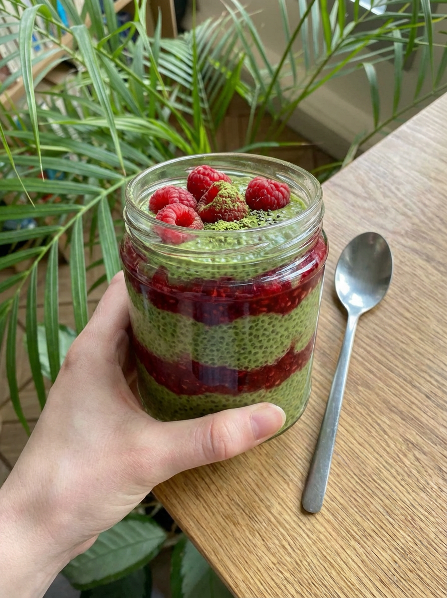 Matcha Raspberry Breakfast Pot