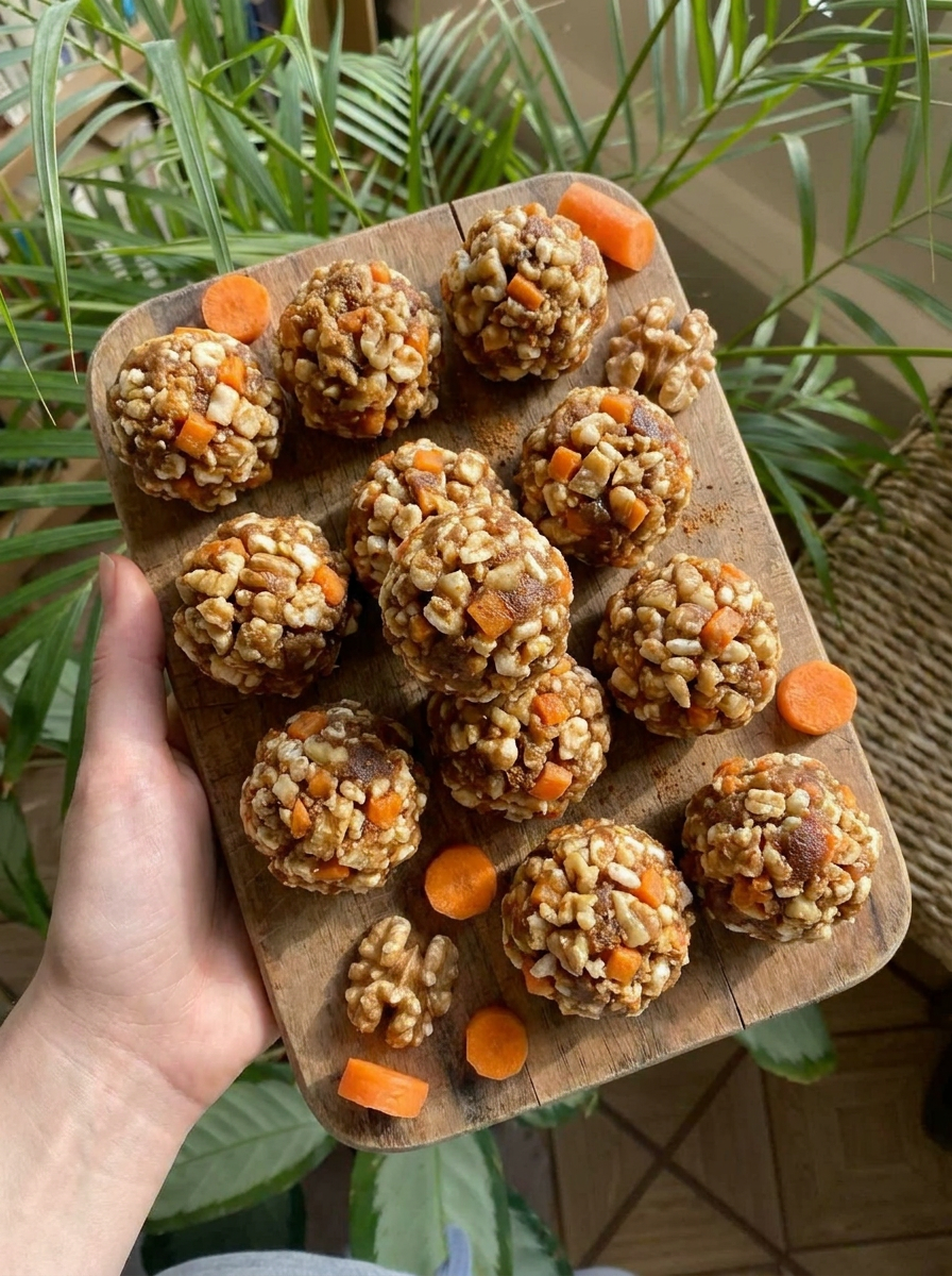 No-Bake Rice Crisp Carrot Cake Bites