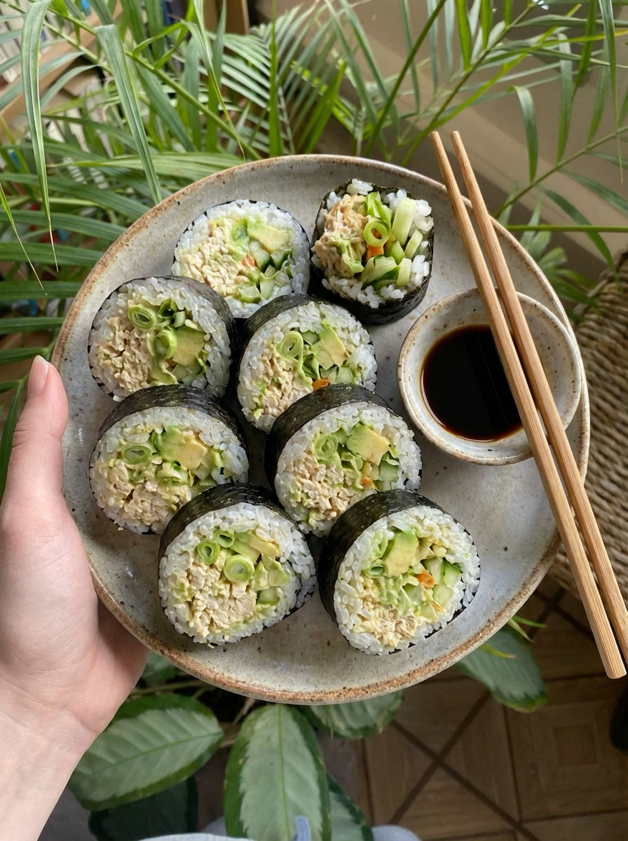 Shredded Tofu Avocado Nori Rolls
