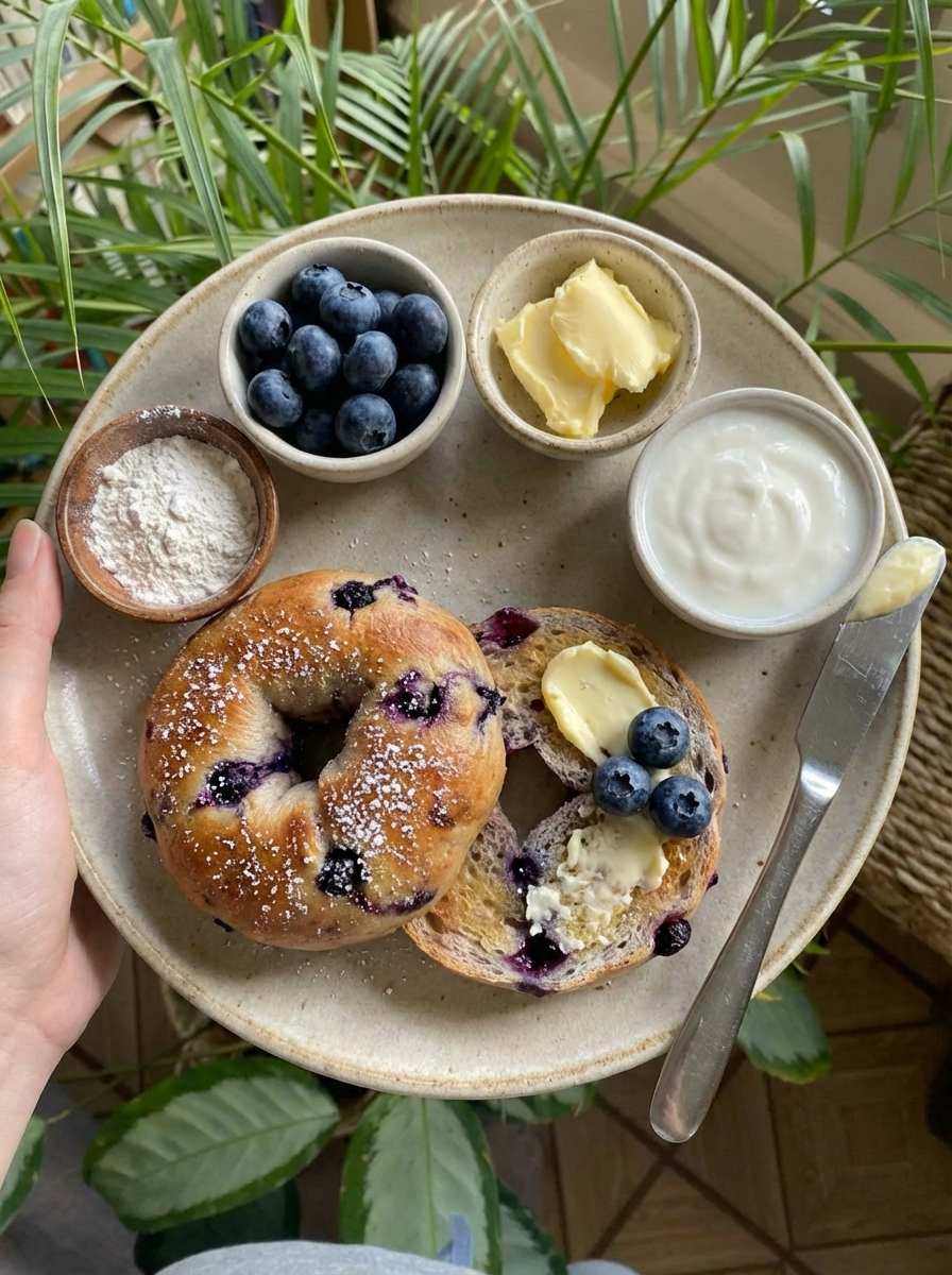 Vegan Blueberry Muffin Bagels