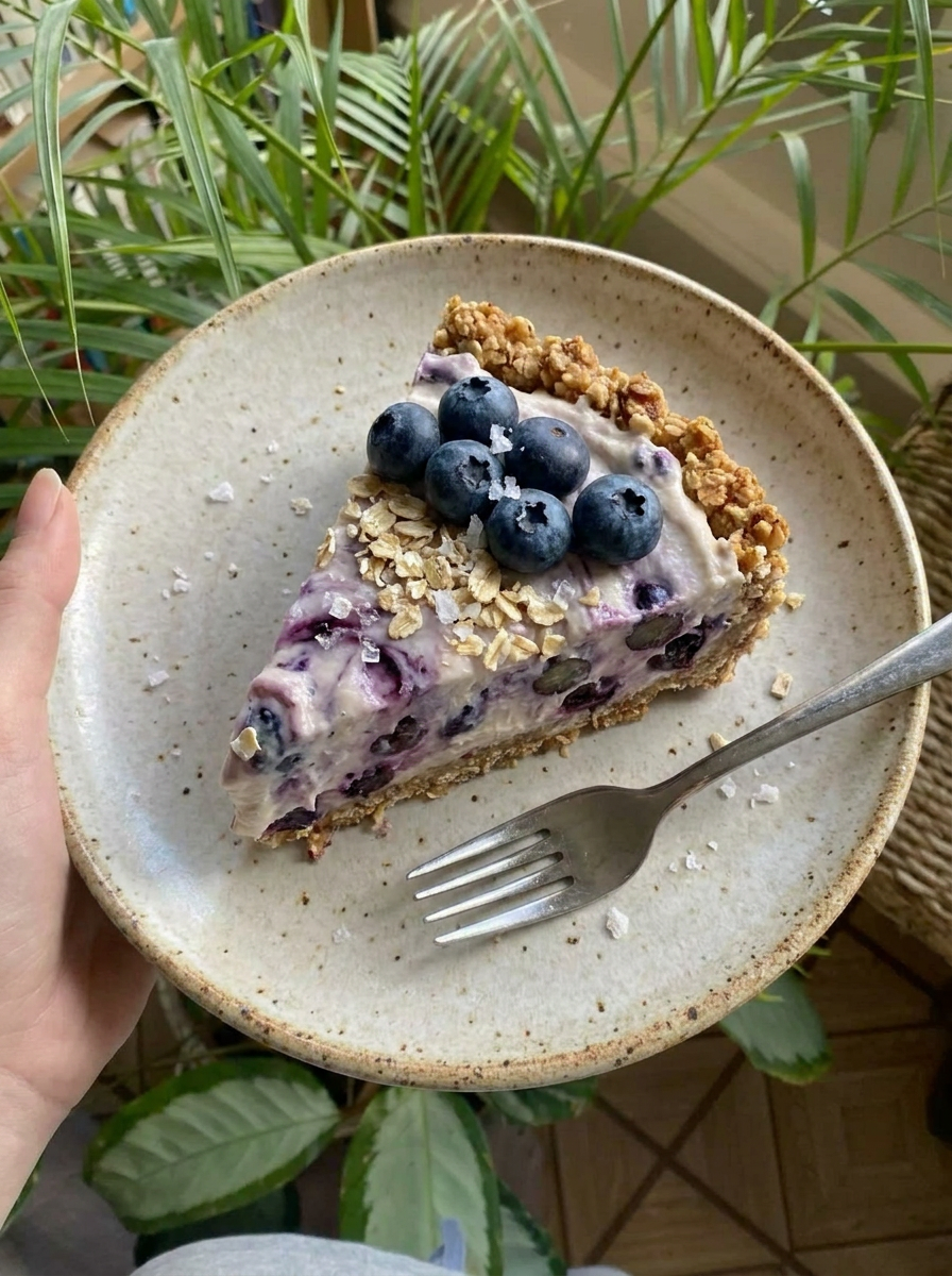 Creamy Vegan No-Bake Blueberry Cheesecake